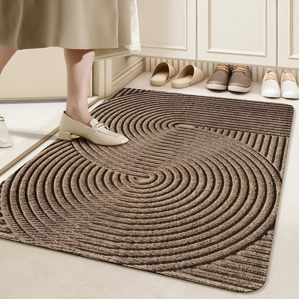 Blue alien-shaped floor mat with cartoon anime pattern, measuring 60x90cm.