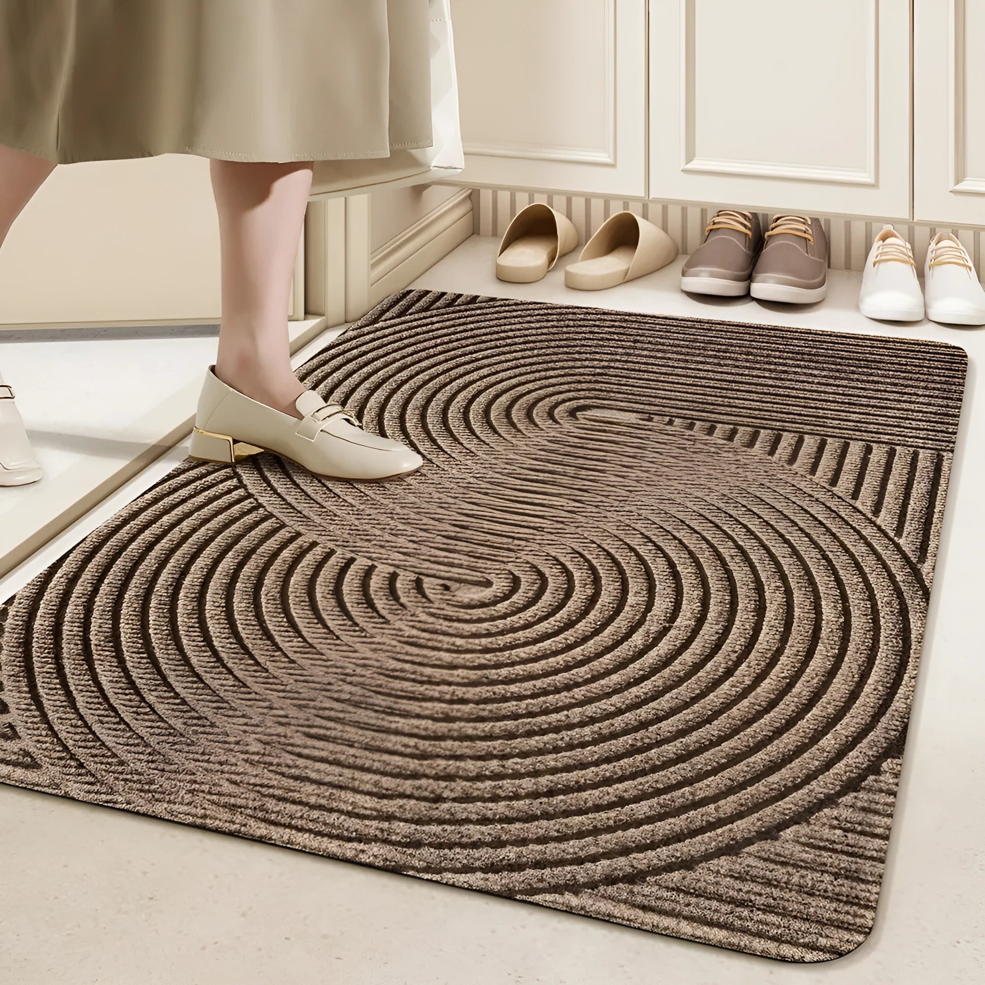 Blue alien-shaped floor mat with cartoon anime pattern, measuring 60x90cm.