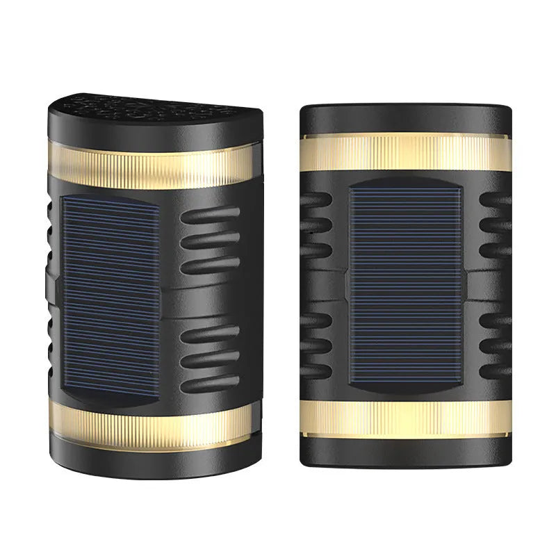 Solar wall light with ABS housing, 80 lumens, warm light projection effect for outdoor garden use