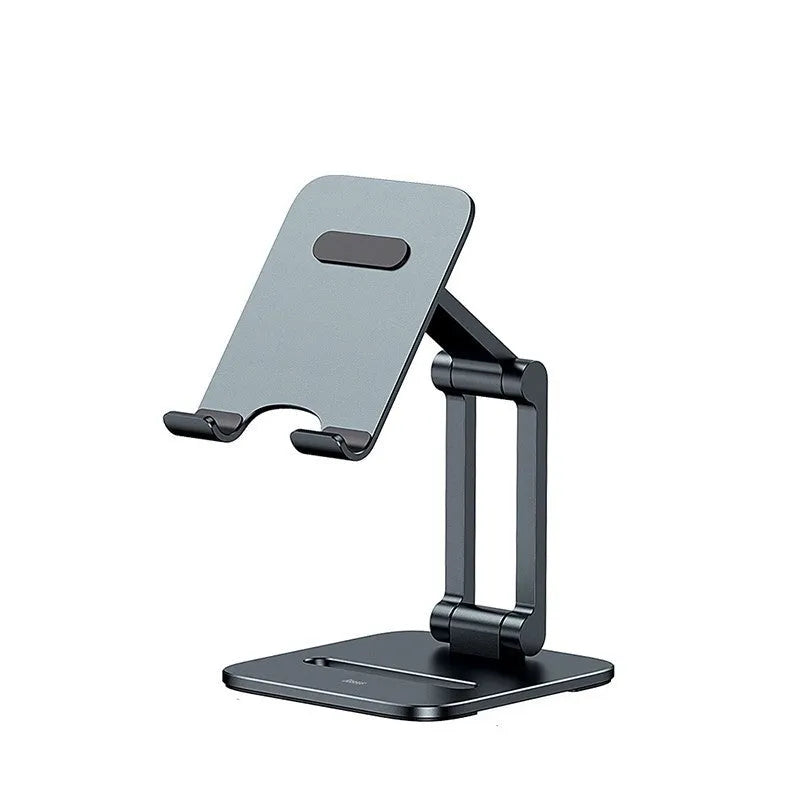 Deep space grey aluminium folding stand for tablets and mobile phones