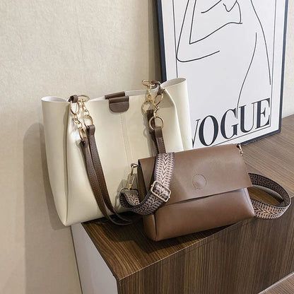 Two-piece set of large capacity totes in various colours for work and commuting