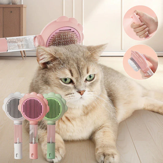 Versatile 2-in-1 Pet Grooming Brush and Comb with Curved Teeth Design for Effective Brushing and Detangling