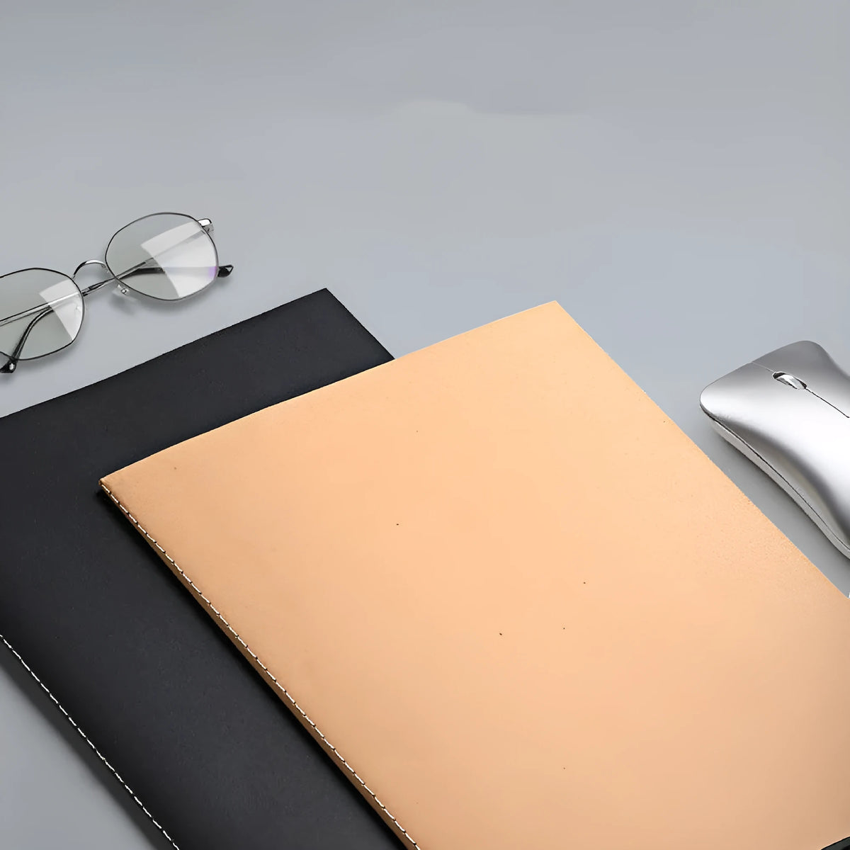 B5 notebook with stitching binding, kraft paper cover, and lined interior pages