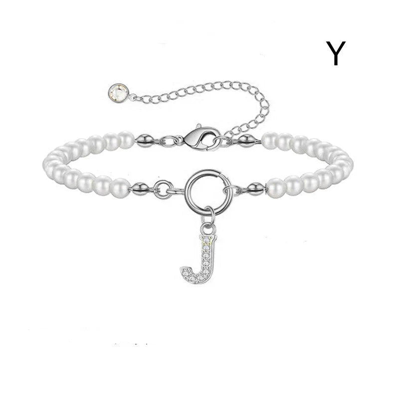 2024 personalised initial pearl bracelet for women with toggle clasp