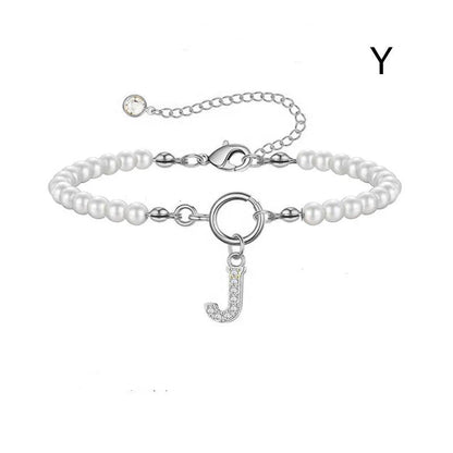 2024 personalised initial pearl bracelet for women with toggle clasp