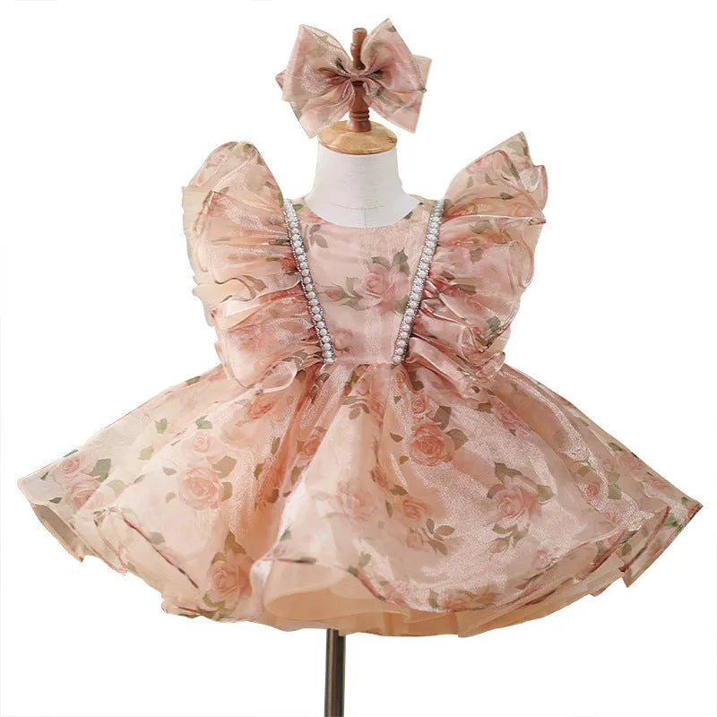 Super Mori pettiskirt for girls in picture colour with matching headpiece, suitable for heights 80cm to 160cm