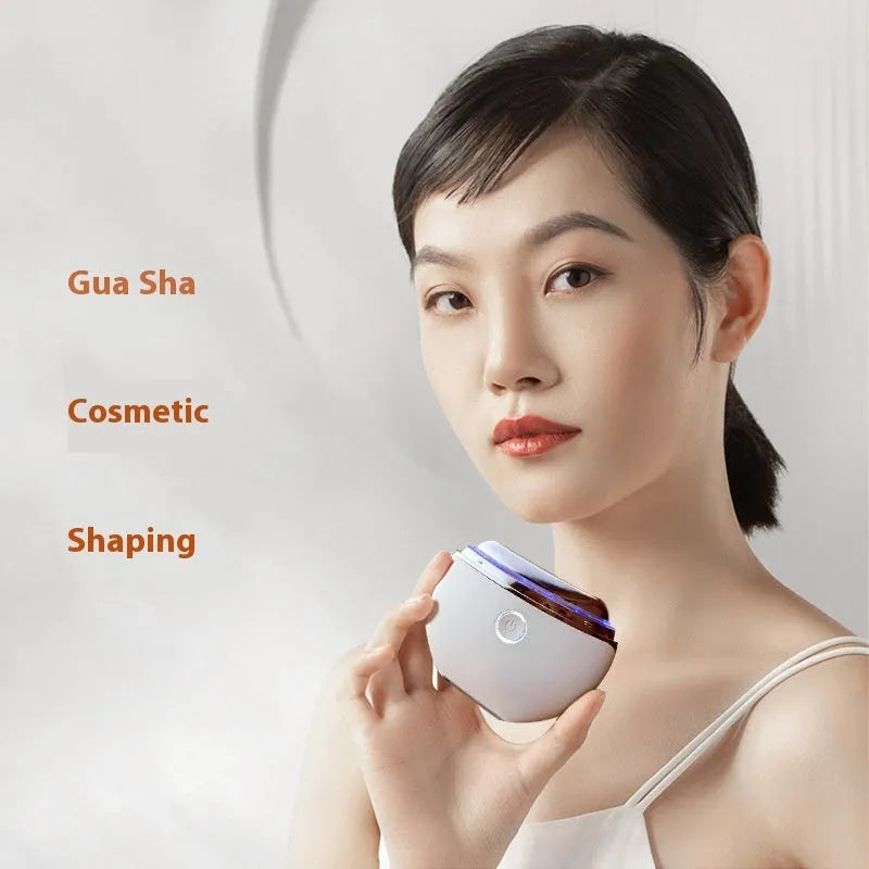 French pattern electric scraping photon IPL beauty instrument with colour light therapy display showing red and blue light wavelengths