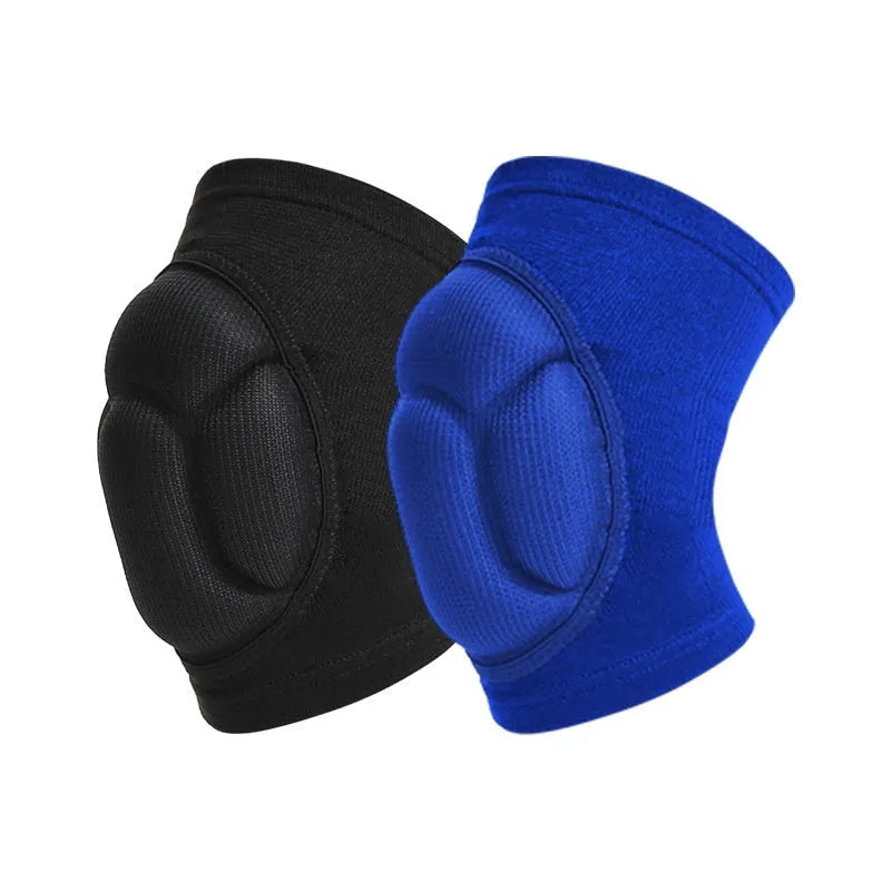 A pair of black thick sponge knee pads for dance and sports protection.