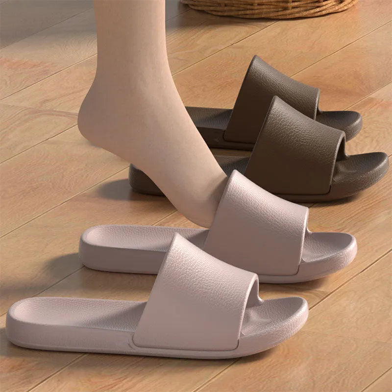 EVA non-slip bathroom slippers for couple, solid colour, soft sole, indoor and outdoor use