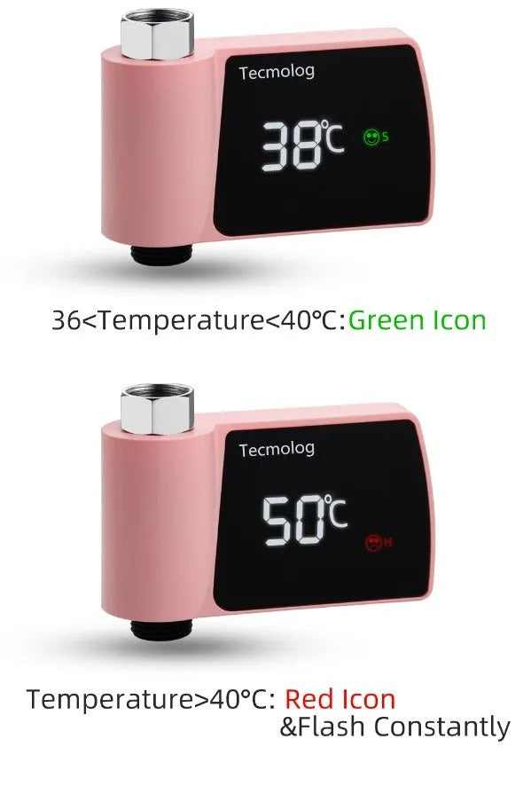 Plastic visual shower faucet water thermometer with no power consumption in black colour