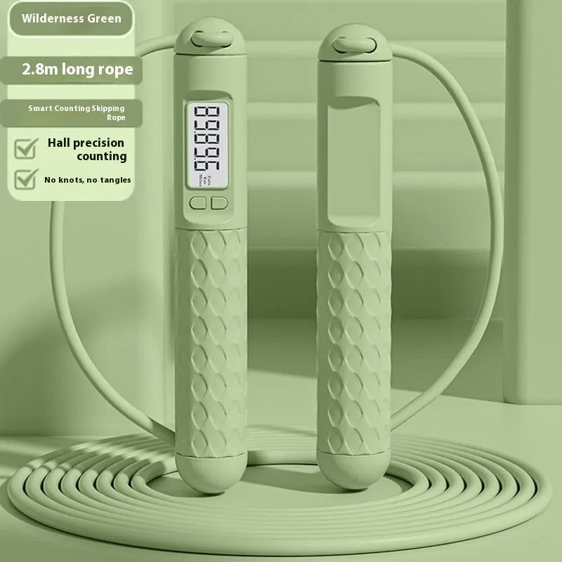 Fitness skipping rope with bearings and ABS handles for fat reduction workouts in multiple colour options