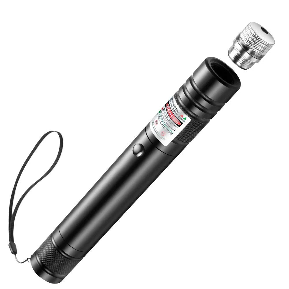 USB-charging cat laser pointer black aluminium alloy with green light and starry-sky rotating head