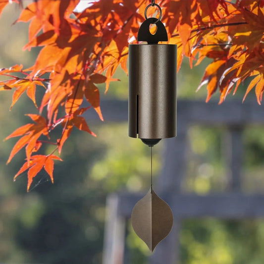 Single-Tube Metal Wind Chimes in Black and Brown Finishes, Elegant Garden Decor with Soothing Melodies