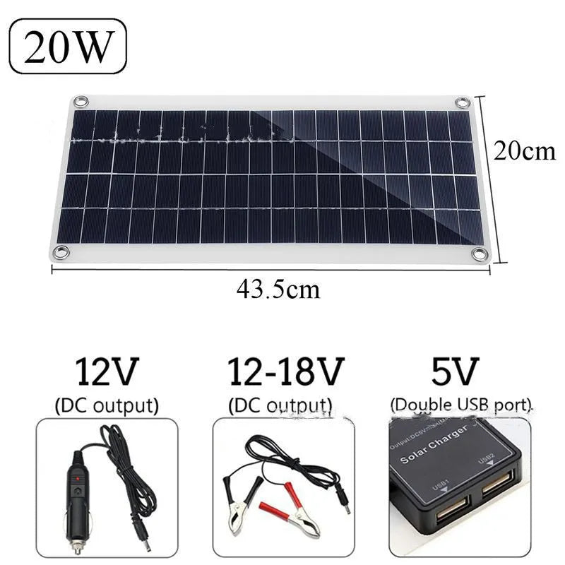 Portable 10W solar panel with dual USB ports and suction cups for outdoor device charging