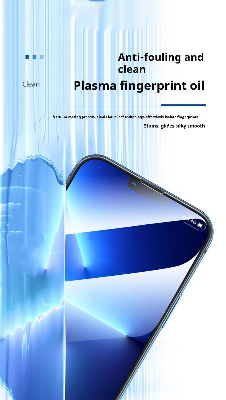 Tempered glass screen protector for iPhone 15 in black colour with HD anti-fingerprint coating