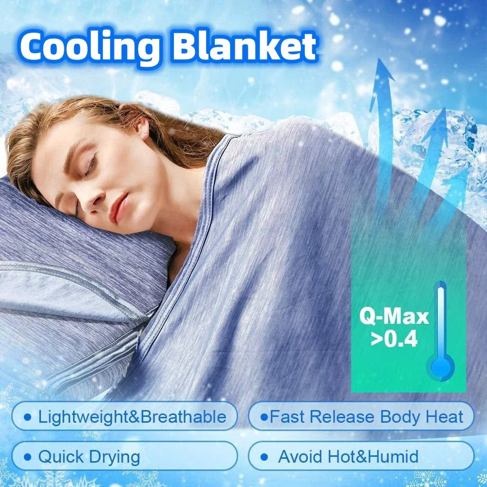 Cooling Summer Blanket made with breathable Japanese cooling fiber technology to keep you comfortable all night