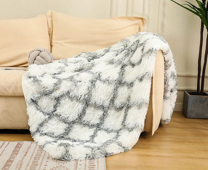 Cozy and plush shag throw blanket in various colors and sizes, perfect for sofa naps and home decor