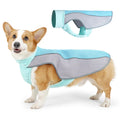 Light grey breathable mesh dog cooling vest for heatstroke prevention on a dog model
