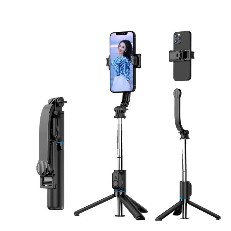 Bluetooth selfie stick with detachable desktop stand, extended to 1060mm, ABS stainless steel construction