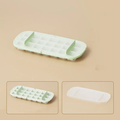 High-capacity ice cube tray with ice shovel for effortless freezing and ice cube removal