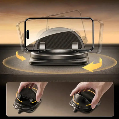 Universal car phone holder with anti-slip silicone pad and magnetic suction cable