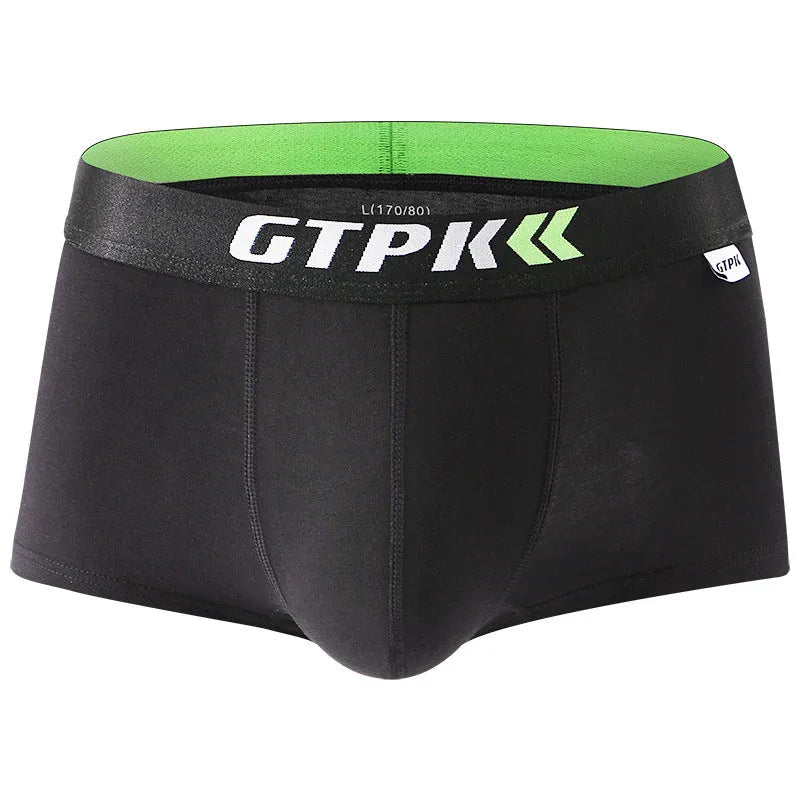 Men's cotton boxer briefs in solid colour, knitted fabric, mid waist, available in white black gray