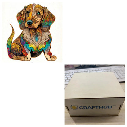 Animal Puzzle Craft Hub A3 Size Wooden Box for puzzle storage and display