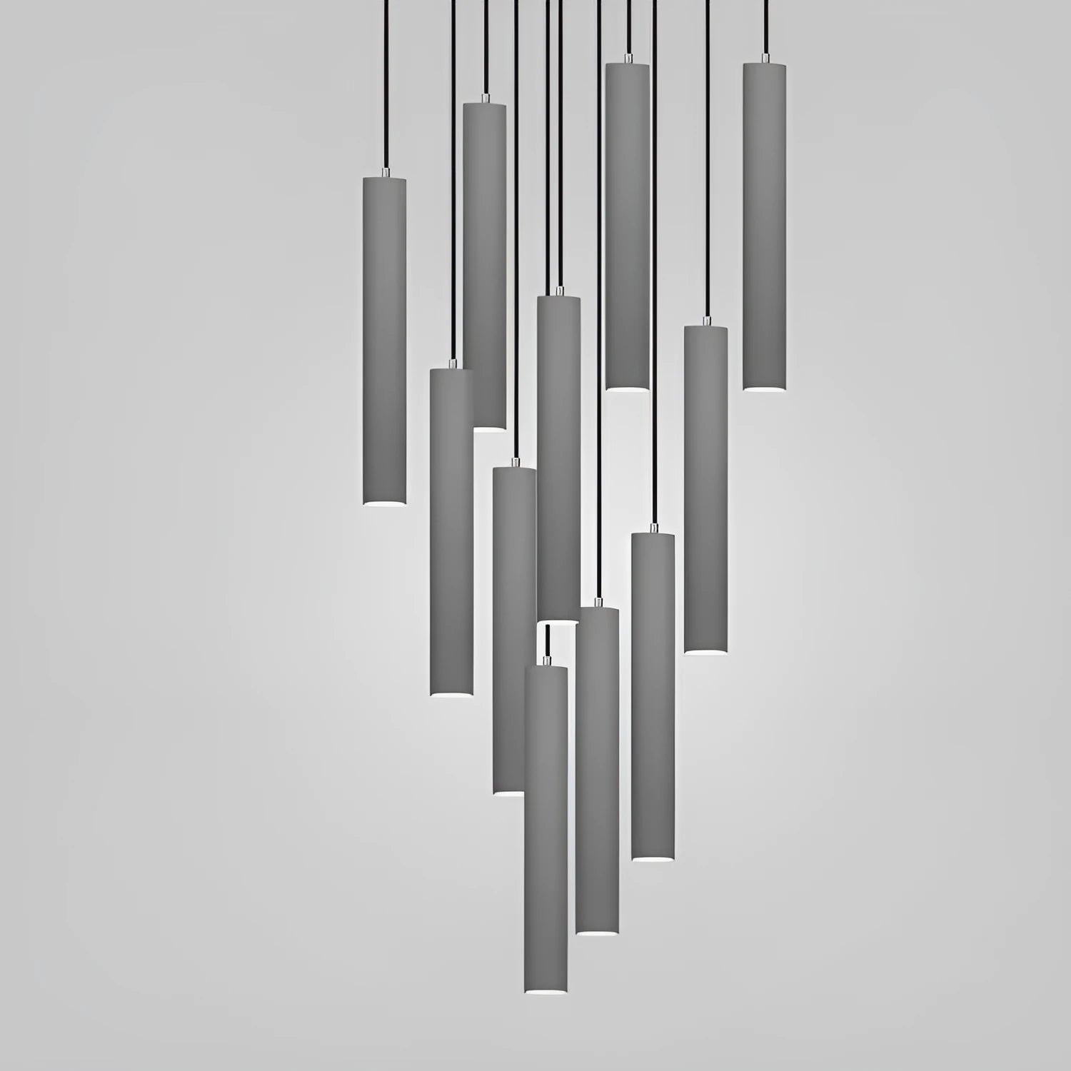 Marble chandelier with cement rod construction and adjustable 2m height