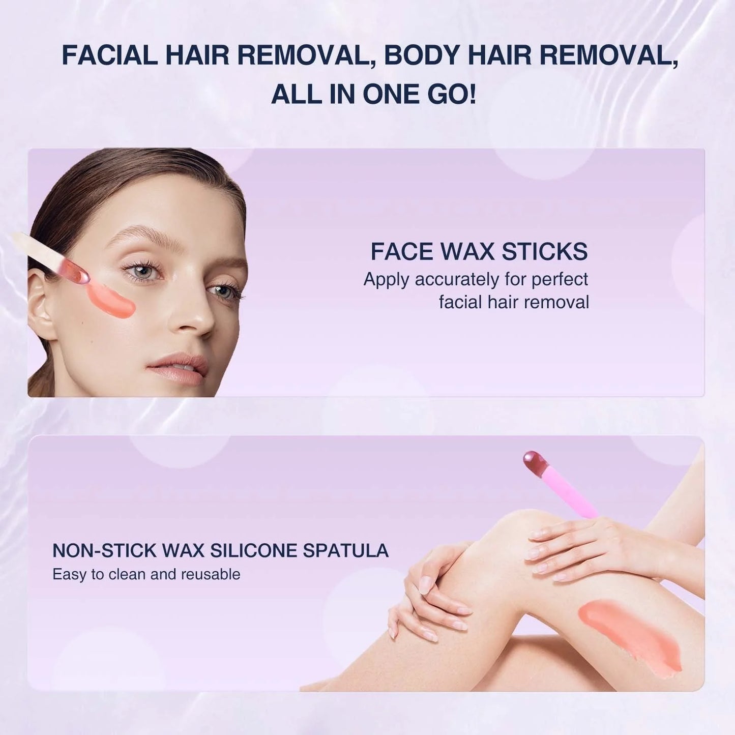 WUWUVISTA 23-piece waxing kit for at-home hair removal with wax warmer, beans, and skin care products