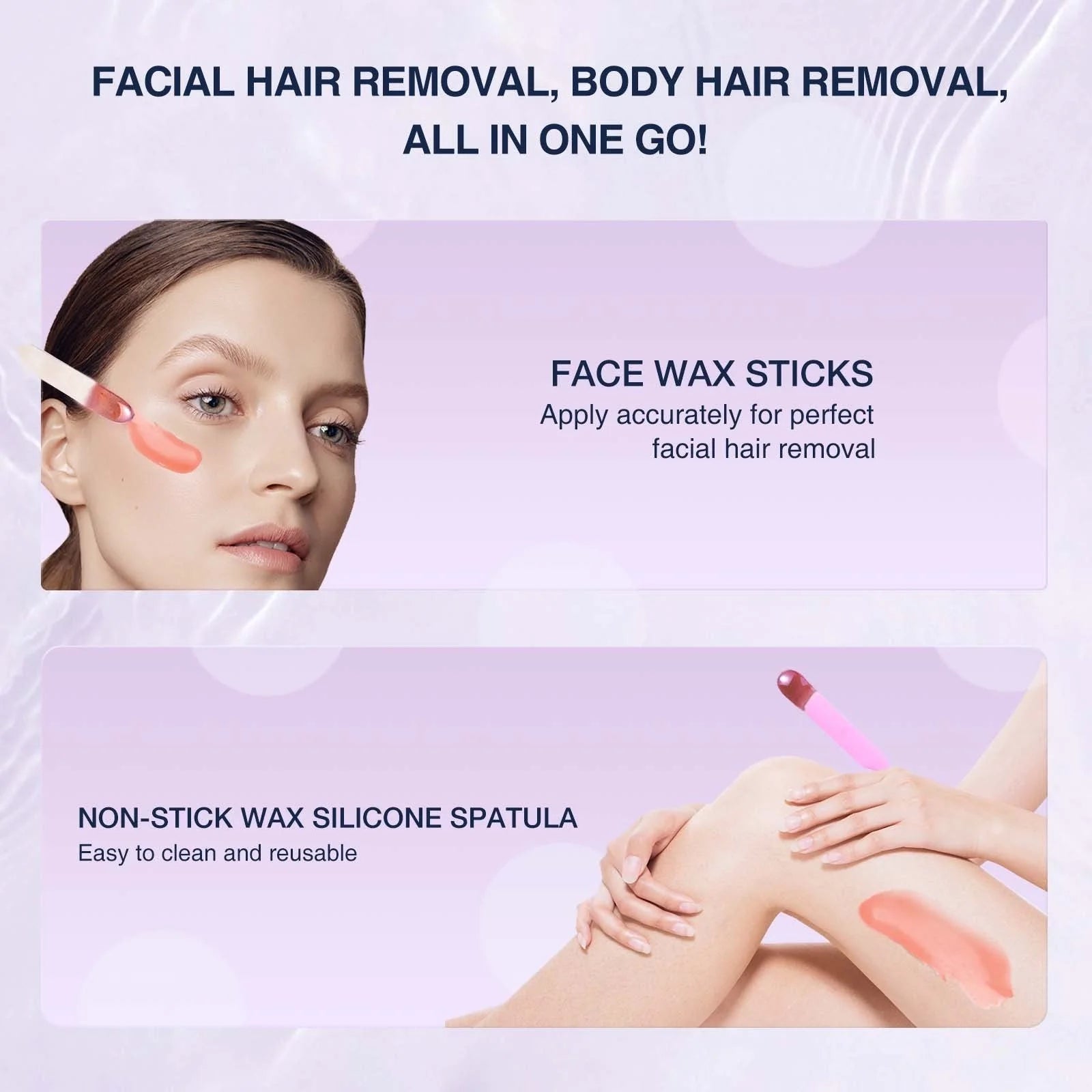 WUWUVISTA 23-piece waxing kit for at-home hair removal with wax warmer, beans, and skin care products