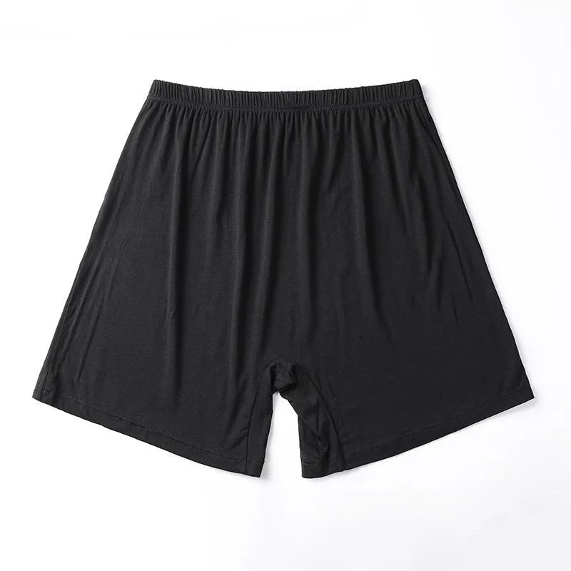 Solid colour men's modal boxer shorts on a white background showing high waist design