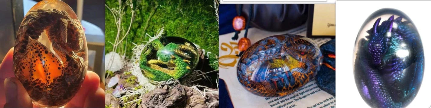 Lava Dragon Egg Desktop Decoration Dinosaur Egg Resin Crafts in various colours and base options