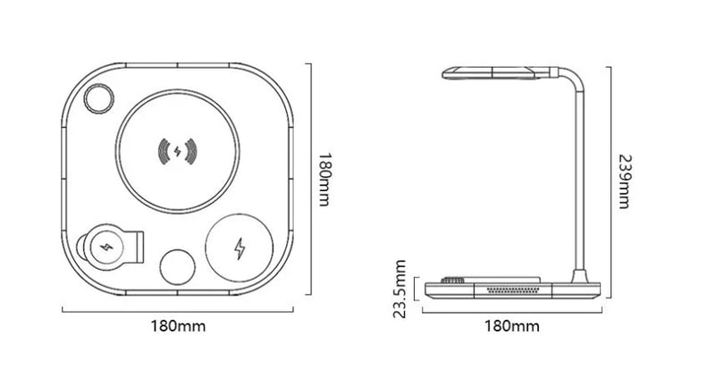 NZ Versatile 3-in-1 Wireless Charging Station with Desk Lamp