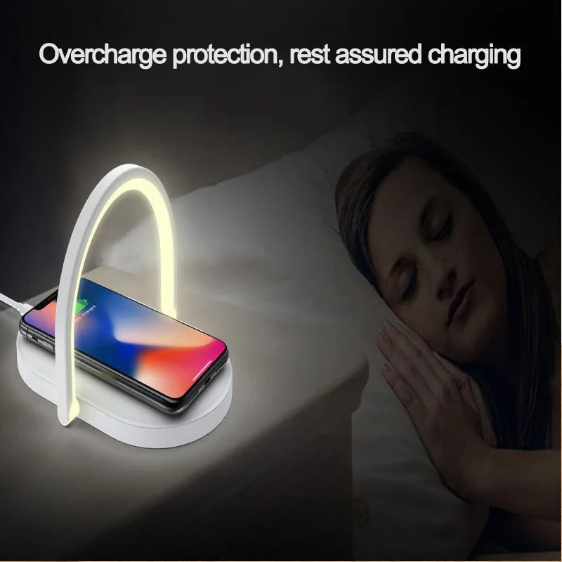 Stonego 3-in-1 Foldable Wireless Charger with adjustable LED night light and phone holder