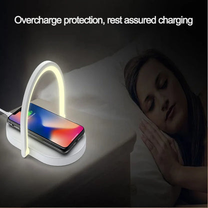 Stonego 3-in-1 Foldable Wireless Charger with adjustable LED night light and phone holder