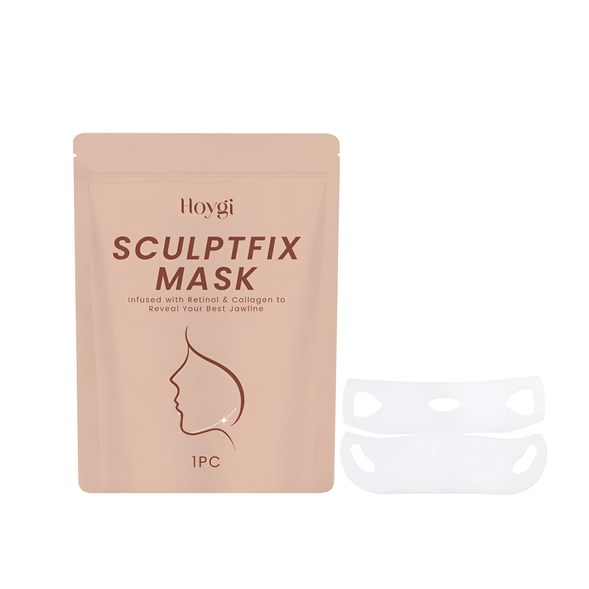 V-shaped chin mask with collagen and retinol in single-use packet