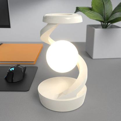 Rotating Moon Lamp with Wireless Charging - Adjustable Desk Lamp for Home and Office Decor