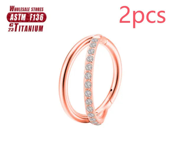 Titanium alloy fork nose ring body piercing jewellery in multiple colour and finish options
