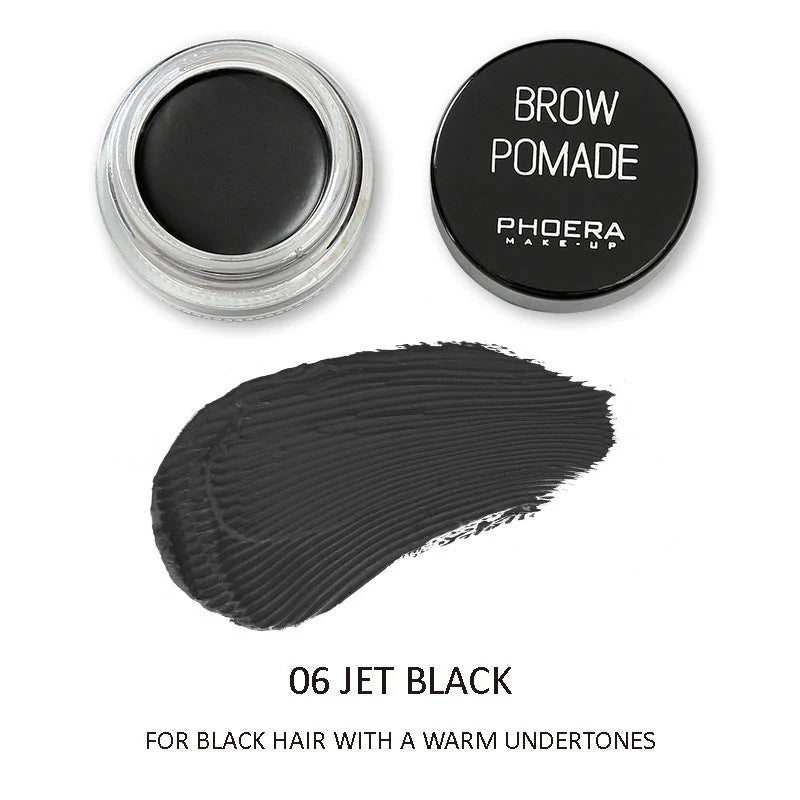 Phoera Eyebrow Cream with 6 shades and double-head brush for natural brow styling