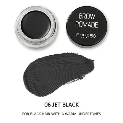 Phoera Eyebrow Cream with 6 shades and double-head brush for natural brow styling