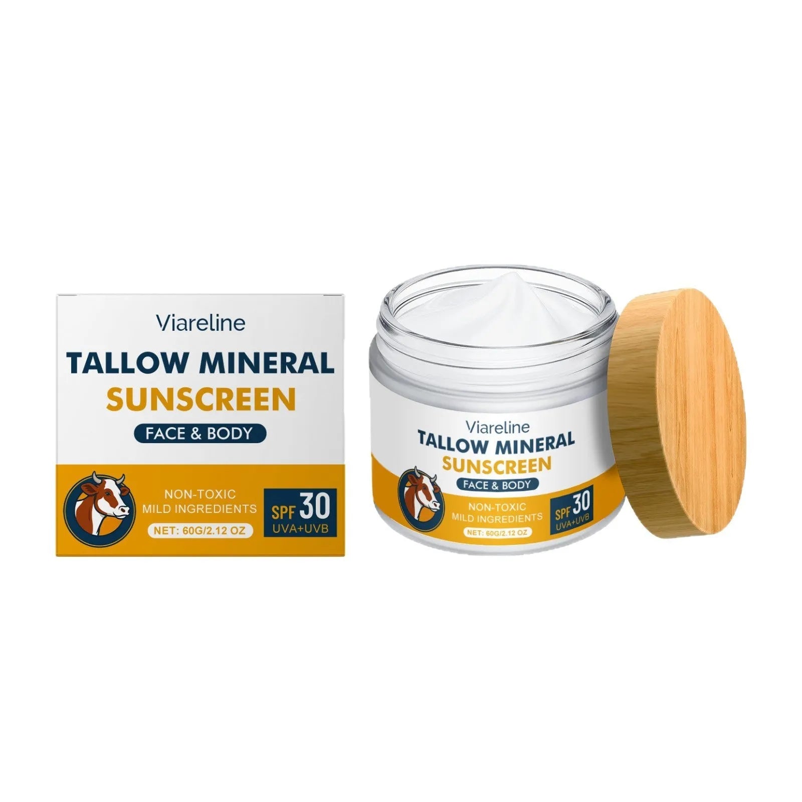 60g tube of cow fat moisturising sunscreen with mineral UV filters