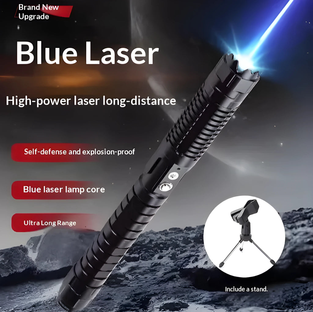 High-power blue laser flashlight for outdoor long-distance shooting with ignition bracket