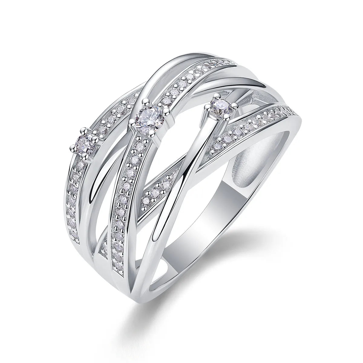 Diamond Shining moissanite wedding ring S925 silver platinum plated with GRA certificate in gift box