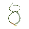 Red rope hand-woven bracelet with lily carrying strap design and national style floral elements for women