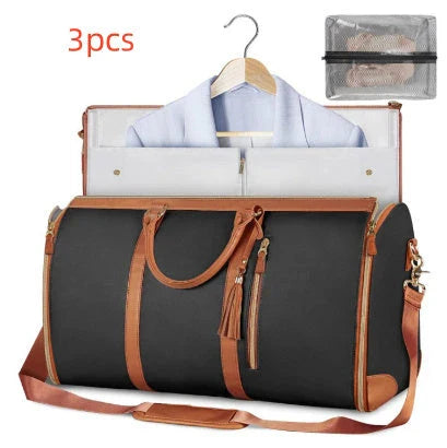 Spacious Travel Duffle Bag: Versatile Women's Handbag with Foldable Suit Compartment and Waterproof Design