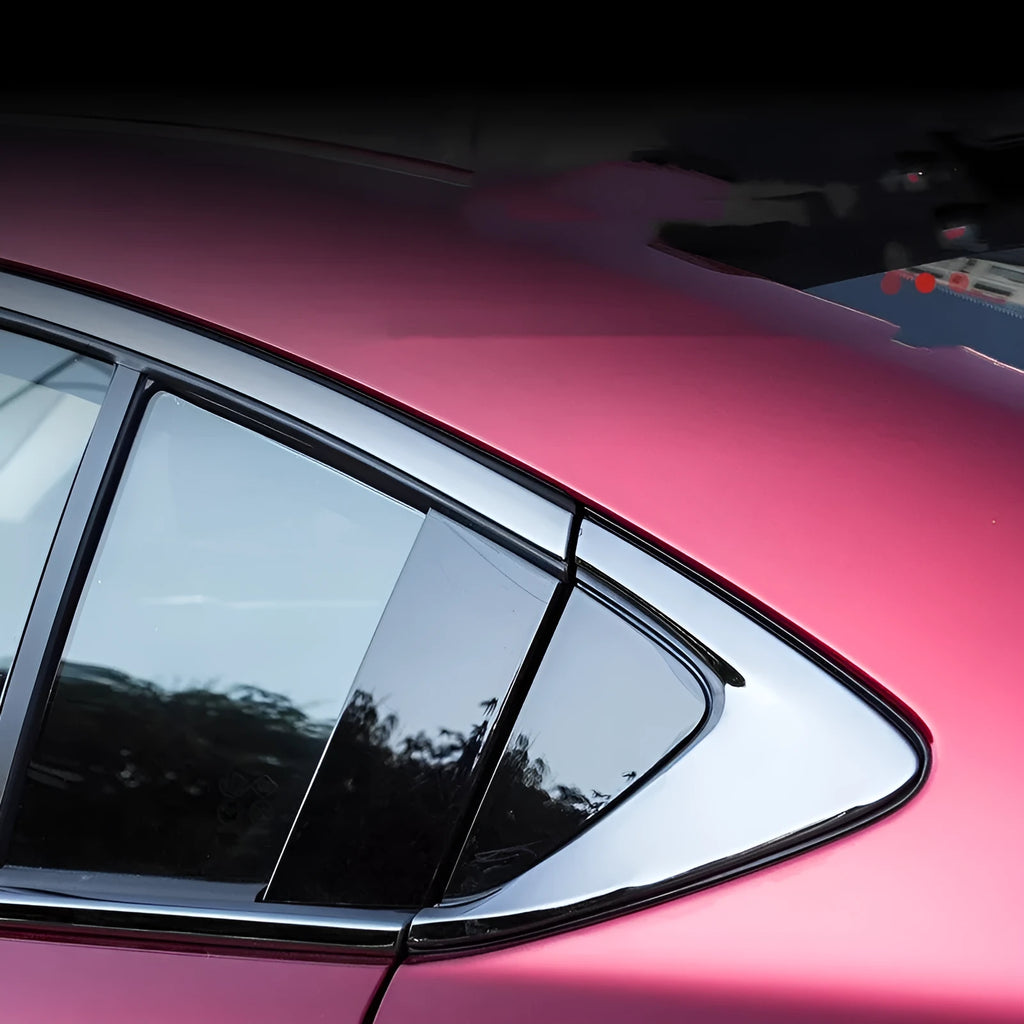 Stainless steel window trim strip with black titanium finish for window edge protection