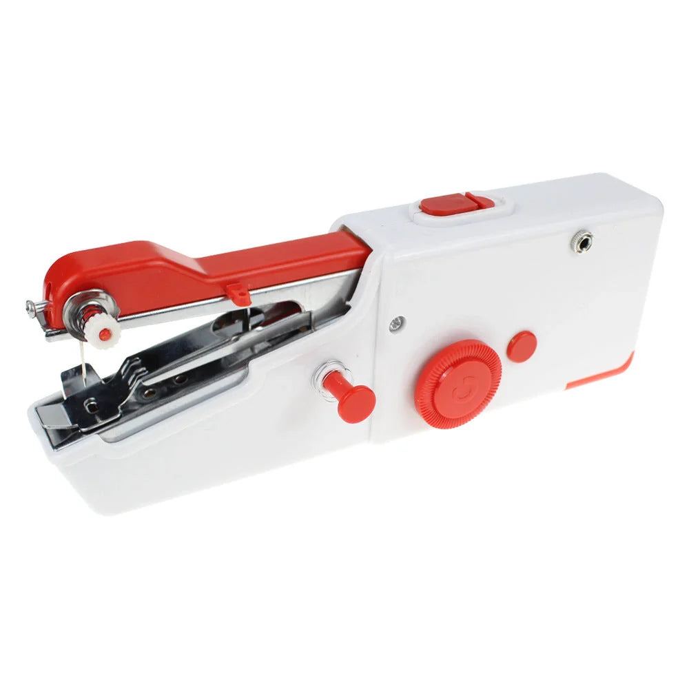 Portable mini hand sewing machine in various colours for quick fabric repairs