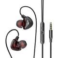 Wired in-ear headphones in gunmetal finish with 3.5mm straight plug and 1.2m cable