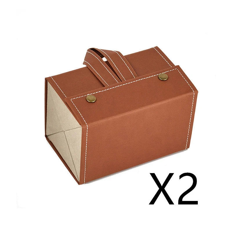 Foldable PU leather sunglasses and eyeglasses organizer case with five slots