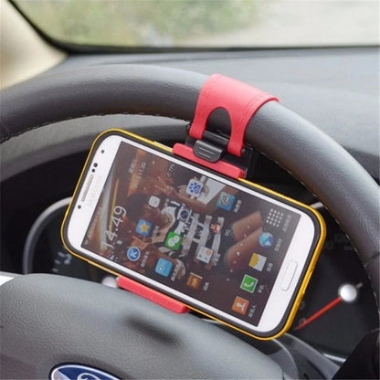 Universal steering wheel phone holder for hands-free navigation and calls